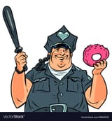 fat-cop-with-a-doughnut-vector-36653013