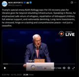 Trump’s special envoy Keith Kellogg says the US recovery plan for Ukraine goes far beyond rebuilding infrastructure. Speaking in Rome, 10-07-2025