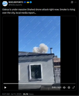 Odesa is under massive Shahed drone attack right now. Smoke is rising over the city, local media report... 11-07-2025 HD