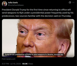 President Donald Trump for the first time since returning to office will send weapons to Kyiv under a presidential power frequently used 10-07-2025 P1