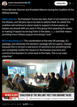 Prime Minister Starmer and President Macron during the Coalition of the Willing meeting 10-07-2025 @Keir_Starmer @EmmanuelMacron HD