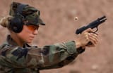 Blondie shoots the M9 pistola