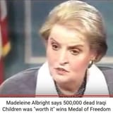 madelaine albright western moral superiority dead chidlren