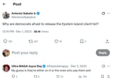 Why are democrats afraid to release the Epstein Island client list 2