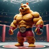 pooh_bear_ufc_fighting_champion_roid_rage_china_fighting_ring_golden_belt_wrestling