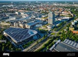munich-germany-july-08-2018-aerial-view-of-bmw-museum-and-bwm-welt-and-factory-and-munich-from-olympic-tower-bmw-is-a-famous-german-luxury-car-a-PNHJ2N