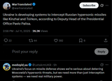 Ukraine is developing systems to intercept Russian hypersonic missiles like Kinzhal and Tsirkon 11-07-2025 Deputy Head of the Presidential Office Pavlo Palisa