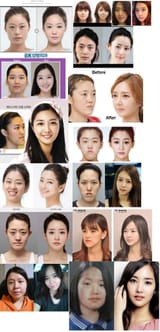 Asian cosmetic surgery and makeup comparisons