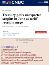 Tariff surplus already