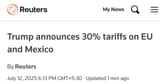 USA trump 30 percent tariffs