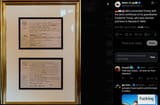 Merz presented Trump with the birth certificate of his grandfather Frederick Trump, who was German and born in Bavaria in 1869. 05-06-2025