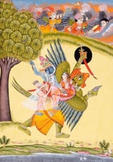 Krishna-Garuda-watercolour-paper-gold-state-Satyabhama-1730