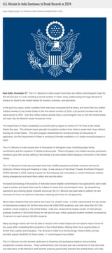 U.S. Mission to India Continues to Break Records in 2024