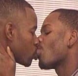two christian niggas kissing on lips (no homo)