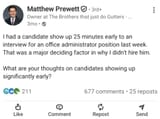 Matthew Prewett Retarded Post