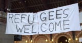 handmade-banner-refugees-welcome-handmade-banner-refugees-welcome-hanged-copenhagen-railroad-station-place-where-188877623