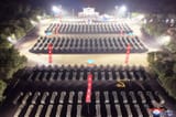 North Korean leader Kim Jong-un attended a ceremony Monday to hand over 250 launchers for new tactical ballistic missiles to border guards. The equipment pictured is the KN-24 Hwasongpo-11Ra 5