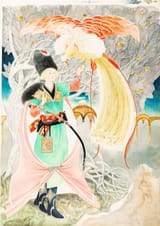 Gianni Benvenuti (Tuscany, Kingdom of Italy 1926-2005) The firebird, Russian fairy tale illustration - Pencil, watercolor and tempera on cardboard 1964-min