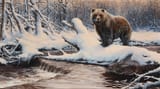 Bonnie L. Marris (Grand Rapids, Michigan, U.S.A. 1951-) Early Snow - Oil on canvas