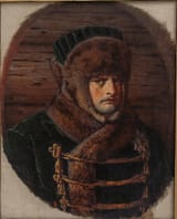 Vasily Vasilyevich Vereshchagin (1842-1904) На морозе. Портрет Наполеона в зимней одежде (In the cold. Portrait of Napoleon in winter clothes) - Oil on canvas c.1900