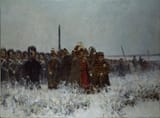 Vasily Vasilyevich Vereshchagin (1842-1904) Переправа наполеоновской армии через Березину (Napoleon&#039;s army crossing the Berezina) - Холст, масло c.1904