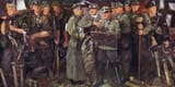 Ernst Krause (Marschen 1920-) Leibstandarte Adolf Hitler with members of the Knight&#039;s Cross of the Iron Cross First Class - oil on canvas 1942a