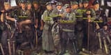 Ernst Krause (Marschen 1920-) Leibstandarte Adolf Hitler with members of the Knight&#039;s Cross of the Iron Cross First Class - oil on canvas 1942b