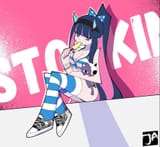 anime girl stocking anarchy bikini with popsicle