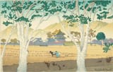 Elizabeth Keith (Aberdeenshire, Scotland, U.K. 1887-1956 London, England, U.K.) The Good Earth - Woodcut in colors on laid paper-min