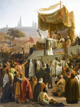 Émile Signol (Paris 1804-1892 Montmorency) St. Bernard preaching the Second Crusade in Vézelay - oil on canvas 1840 [Bernard of Clairvaux, Council of Vézelay 21 March 1146] (c.i.)