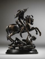 Barthélemy Prieur (Berzieux, Champagne, Kingdom of France c.1536-1611 Paris, Kingdom of France) Henry IV on horseback - Bronze c.1603