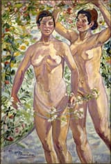 Francisco Iturrino (Santander, Pr. of Cantabria 1864-1924 Cagnes-sur-Mer) Girls with flowers - oil on canvas 1916-17