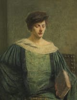 Julian Alden Weir (West Point, New York, U.S.A. 1852-1919 New York City, U.S.A.) Woman Reading - Oil on Canvas 1916
