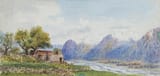 Arthur Herbert Hussey (British, 1863-1923) River view in the Shigar Valley, Kashmir - Watercolour with traces of pencil 1894