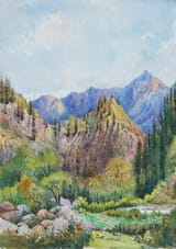 Arthur Herbert Hussey (British, 1863-1923) A view at Braldoh Nala, Kashmir - Watercolour with traces of pencil 1897