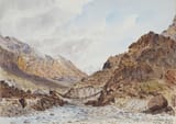 Arthur Herbert Hussey (British, 1863-1923) A view of Askoli Nala, Kashmir - Watercolour with traces of pencil 1894