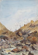 Arthur Herbert Hussey (British, 1863-1923) Landscape at Noh Nala, Kashmir - Watercolour with traces of pencil 1894