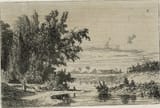 Carlos de Haes (Brussels 1826-1898 Madrid) Landscape 1 - etching on paper