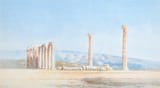 Angelos Giallinas (Corfu, United States of the Ionian Islands, British Empire 1857-1939 Corfu, Corfu Prefecture, Kingdom of Greece) Temple of Olympian Zeus, Athens - Watercolour