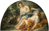 Attributed to François Boucher (Paris, Kingdom of France 1703-1770 ibidem) Hunting nymphs - Oil on canvas