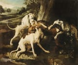 Alexandre-François Desportes (Champigneulle, Champagne, Kingdom of France 1661-1743 Paris, Kingdom of France) The wolf hunt - Oil on canvas