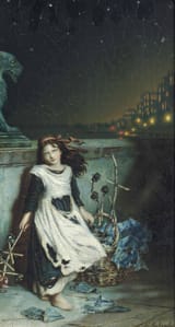 Augustus Edwin Mulready (Kensal Green, Middlesex, England, U.K. 1844-1904 London, U.K.) &#039;I&#039;ve for my stock asked but a penny&#039; - Oil on canvas 1893