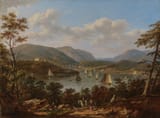 Victor de Grailly (Paris, French Republic 1804-1887 ibidem) A View of the Hudson from West Point - Oil on canvas 1840