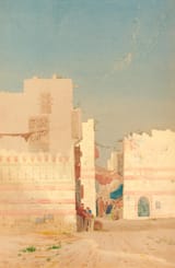 Augustus Osborne Lamplough (Manchester, Lancashire, England, U.K. 1877-1930 Bromborough, Cheshire, England, U.K.) Rue Arab - Watercolour