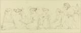 John Flaxman (York, Yorkshire, Kingdom of Great Britain 1755-1826 London, U.K.) Jupiter and the Muses, illustration for the works of Hesiod - Pen, grey ink over graphite on paper c.1815-min