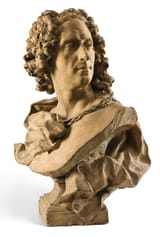 After François Lemoyne (Paris, Kingdom of France 1688-1737 ibidem) Bust of the painter Noël-Nicolas Coypel (1690-1734) - Patinated terracotta 1732