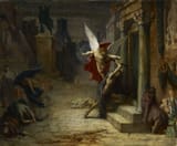 Jules-Élie Delaunay (Nantes, Loire-Inférieure, Kingdom of France 1828-1891 Paris, French Republic) La Peste à Rome (The Plague in Rome, sketch) - Huile sur Toile