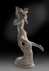 After Charles Auguste Fraikin (Herentals, Central Brabant, Kingdom of the Netherlands 1817-1893 Schaarbeek, Province of Brabant, Kingdom of Belgium) L&#039;Amour Captif (Cupid held captive) - White Marble (view 5)