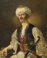 Carl Johann Grund (Vienna, Empire of Austria 1808-1887 Baden-Baden, Grand Duchy of Baden, German Reich) Portrait of a man as an Oriental - Oil on canvas 1830
