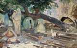 Julius Pieter Emmanuel van Biesbroeck (Portici, Campania, Kingdom of Italy 1873-1965 Brussels, Kingdom of Belgium) The Princess cemetery in Algiers - Oil on panel